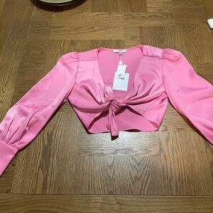 NWT Nordstrom WAYF Pink Tie Top Small S